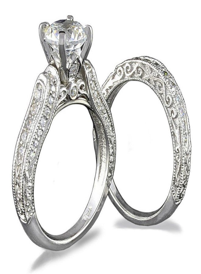 فينيشا دايموند.كوم خاتم فينيسيا عالي الجودة مرصع بألماس صناعي واقعي بوزن 2 قيراط، بتصميم قلوب وأسهم، مطلي بالبلاتين عيار 925، بتصميم فيكتوري مزخرف، مناسب لحفلات الزفاف والخطوبة، بتصميم أميرة (8). - Image 1