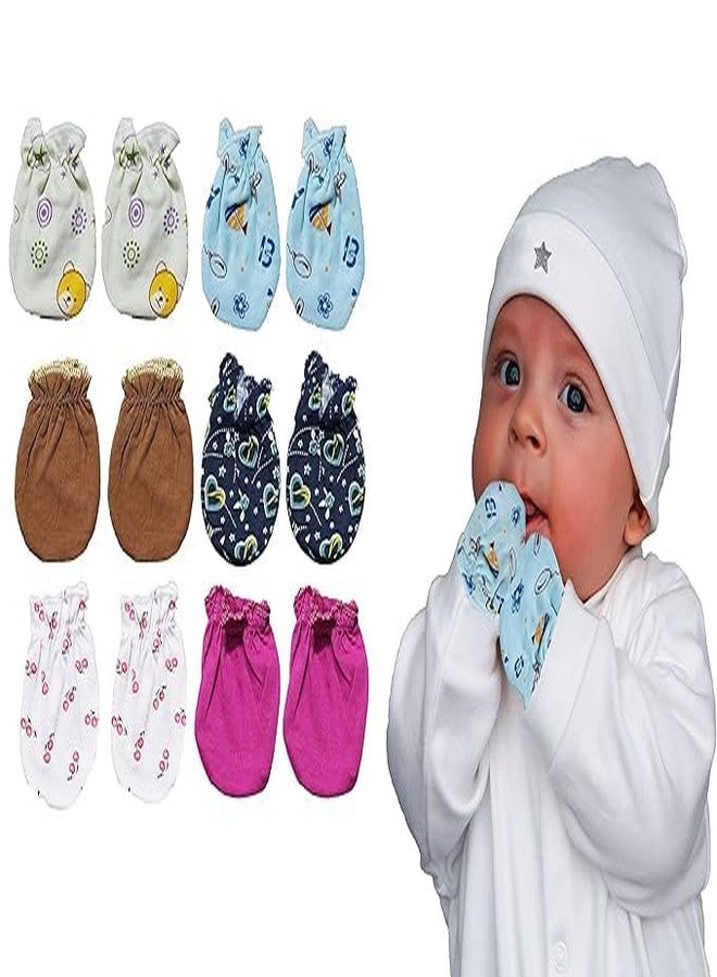 PEARSILK قفازات أطفال من بيرسيلك | جوارب شتوية للأطفال | مجموعة قفازات أساسية للأطفال الرضع، هدية مثالية لحفلات استقبال المولود الجديد، للجنسين (أولاد وبنات) | عبوة من 6 قطع (متعددة الألوان) - Image 1