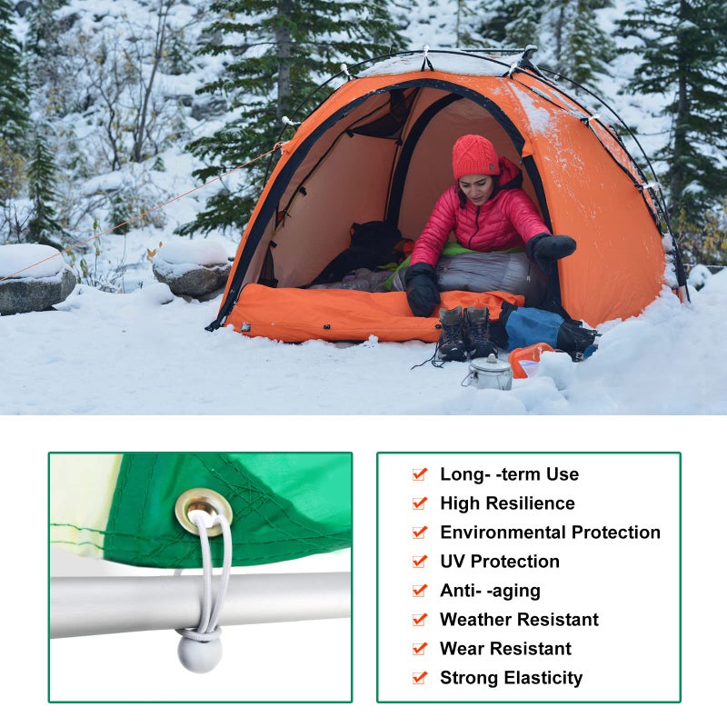 SkyTened 50PCS White Ball Bungee Cords, 6 Inch Heavy Duty Outdoor Bungee Cord with Balls, Tarp Tie Down Bungee Balls for Shelter, Camping, Cargo,Tent Poles UV Resistantï¼ˆBall Size 1 inchï¼‰ - Image 2