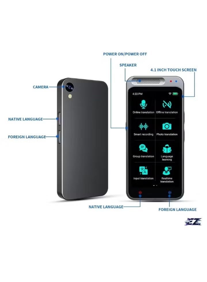 إلترازون مترجم صوتي ذكي يعمل بالذكاء الاصطناعي - يدعم 138 لغة، وترجمة فورية للسفر والتعلم والأعمال - ترجمة فورية للغات، سهل الاستخدام، محمول، ترجمة صوتية دقيقة وسريعة - Image 4