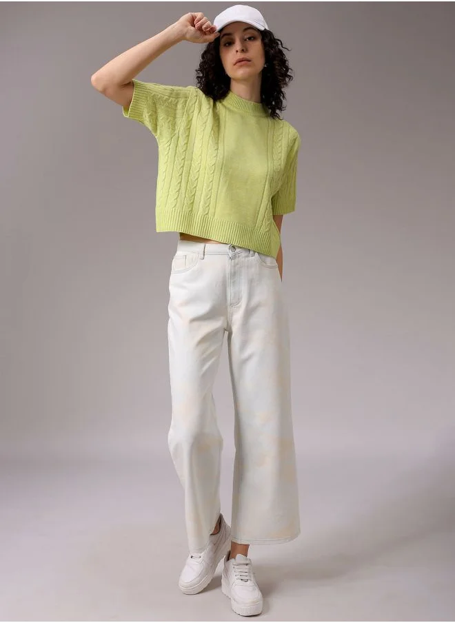 Freehand Women Relaxed Fit Solid Regular Sweater