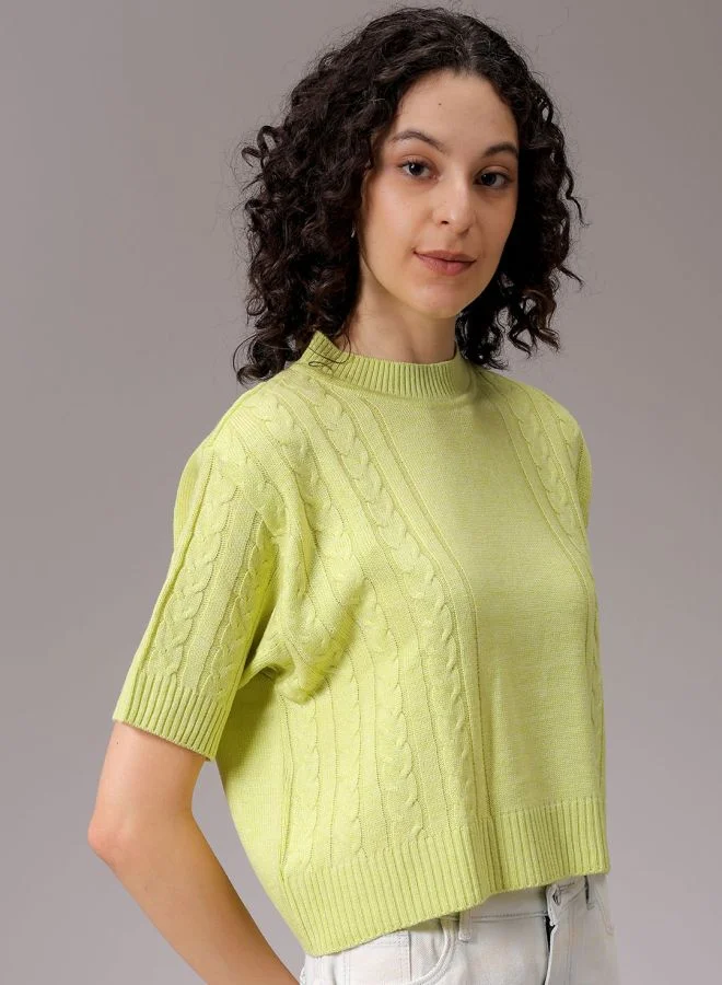 مرفوعة Women Relaxed Fit Solid Regular Sweater