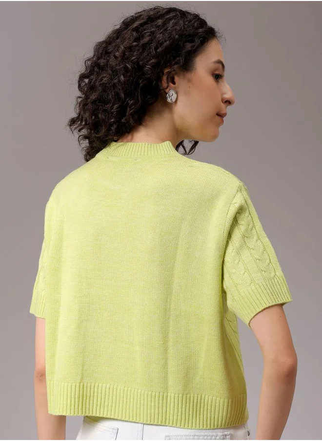 Freehand Women Relaxed Fit Solid Regular Sweater