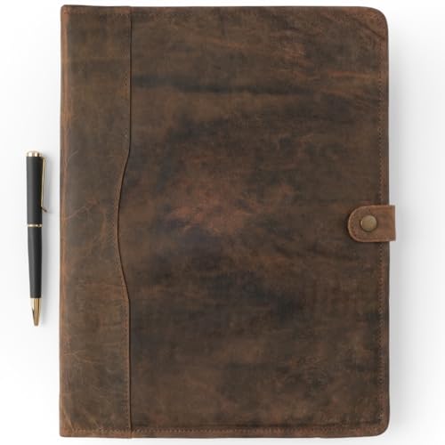 NomadCraftsCo. Leather Portfolio, Leather Binder with Pen, Leather Portfolio for Men and Women, Leather Padfolio, Leather Folder, Portfolio Binder, Business Portfolio Men and Women - Image 1