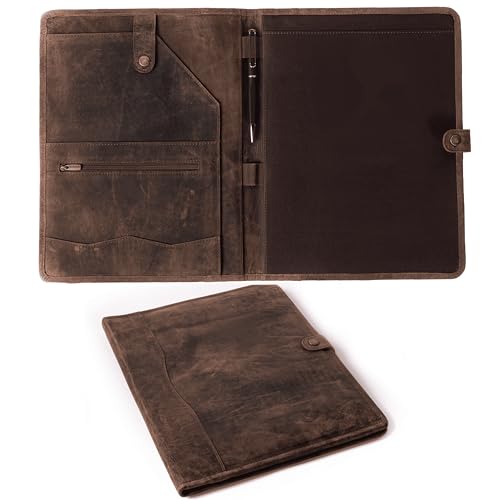 NomadCraftsCo. Leather Portfolio, Leather Binder with Pen, Leather Portfolio for Men and Women, Leather Padfolio, Leather Folder, Portfolio Binder, Business Portfolio Men and Women - Image 2
