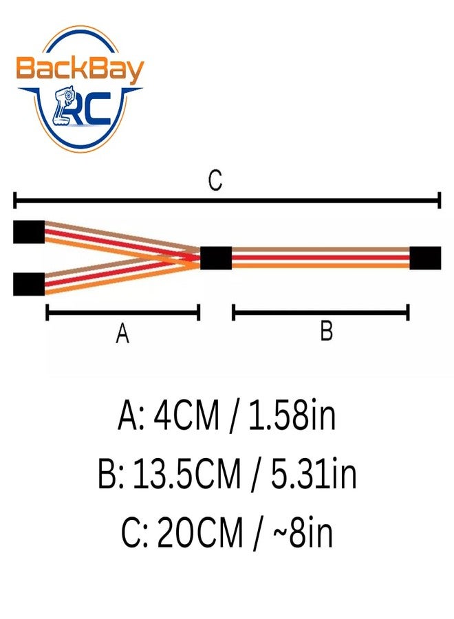 BackBay R/C BackBayRC - 20CM 20awg Y Servo Splitter/Extension Wire - 100 Strands for RC Vehicles, Drones, E-Bikes - 5 Wires per Pack - Image 3