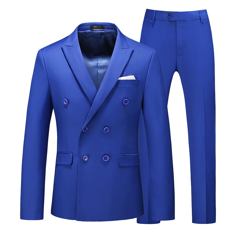 Suit, Wedding Dress, Suit, Cross-Border Foreign Trade Groomsmen Two-Piece Suit, Double-Breasted Lapel Collar Formal Wear - Image 1