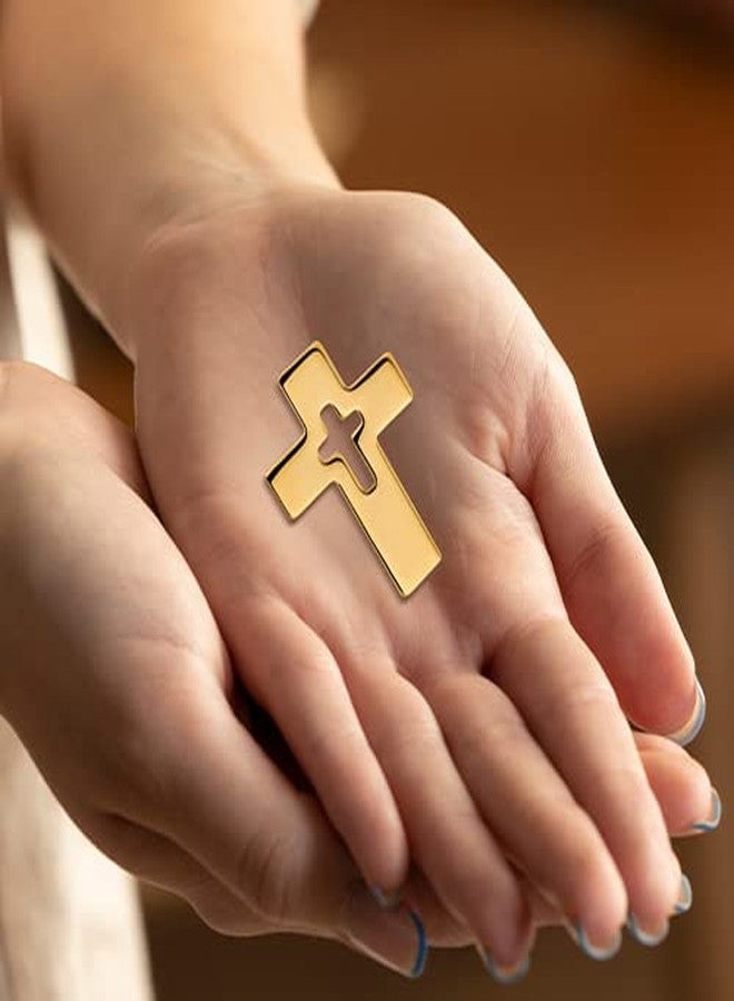 MaMeMi Gold-Plated CROSS PIN - Elegant Religious Brooch - Christian Faith Accessory - Stylish Gold Cross Jewelry for Men and Women - Great Gift for Baptism, Confirmation, or Religious Celebrations Approx 0.8 x 0.4 inches - Image 4