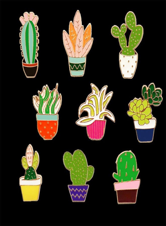 FLYPARTY Cute Enamel Lapel Pins Set Cartoon Animal Plant Floral Fruits Foods Brooches Pin Badges for Clothing Bags Backpacks Jackets Hat DIY (Flower plants set of 9) - Image 5