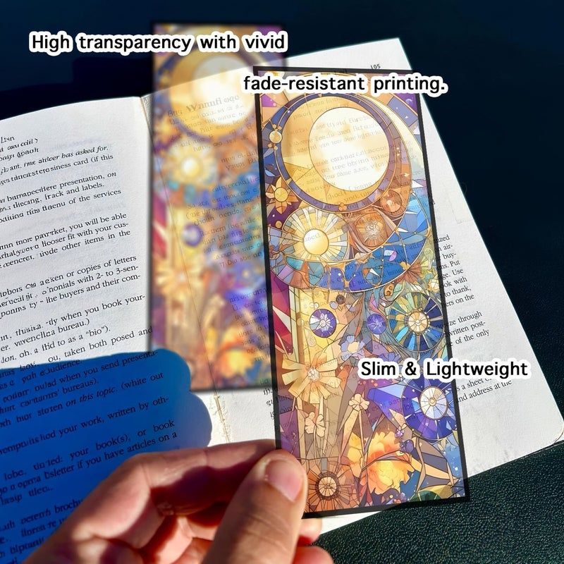 Set Of 3 Transparent Light And Shadow Film Bookmarks Retro Aesthetic For Students Book Lovers Color Coded Bookmark Slips For Journals Books Planners Office Use Creative Reading Accessories Gift - Image 2