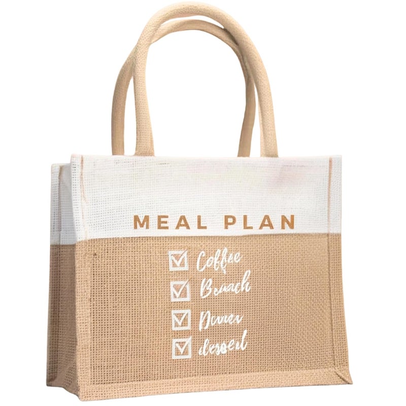JUNERUSH Jute Bags for Women/Men | Durable Eco-friendly Jute bags for lunch box, grocery shopping, Return Gifts | Lunch Bag for Office Tiffin | Multipurpose Jute bags with Zip (12 Inch) - Image 1