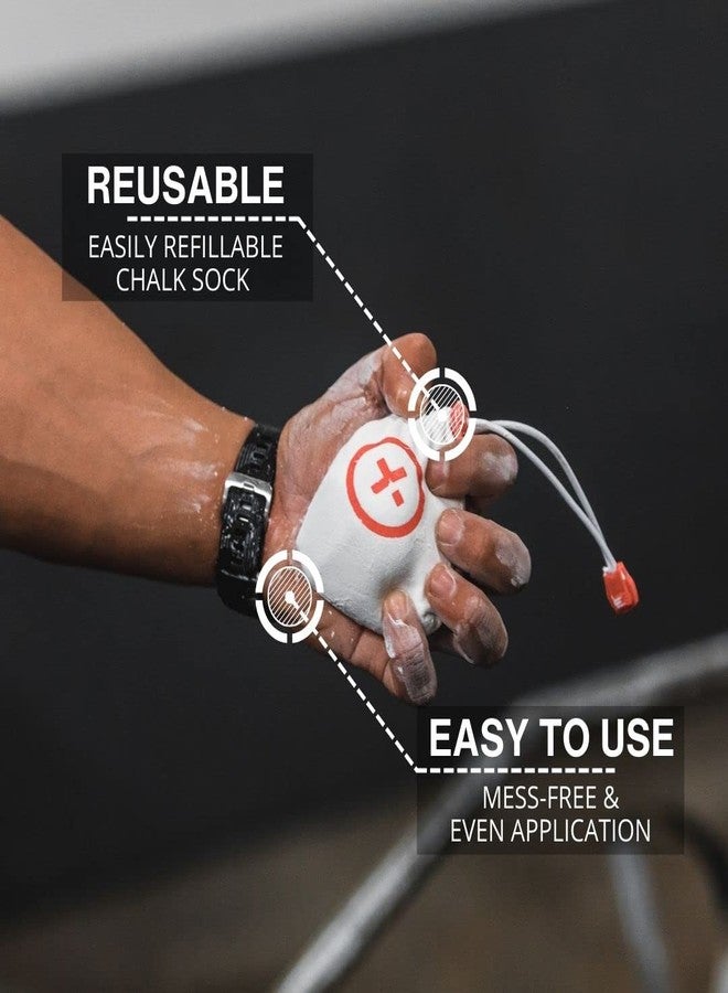 ONCRUX Chalk Sock 2 oz - Premium Refillable Chalk Ball - Made in USA - Performance Grade Grip Enhancer for Weightlifting, Rock Climbing, Gymnastics, Disc Golf and More - Image 3