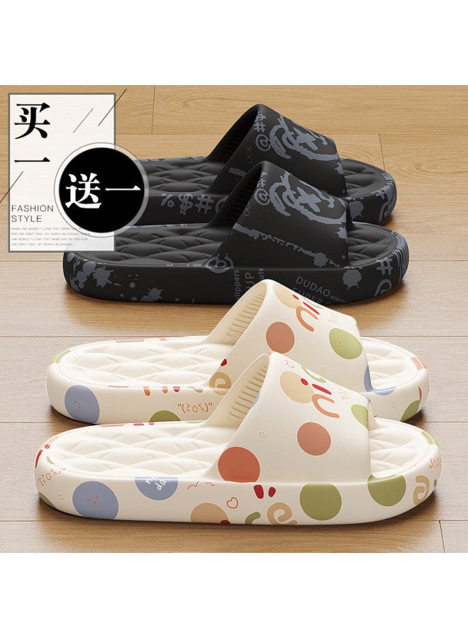 Slippers For Women  New Style Indoor Home Bathroom Couple Pair Silent Non-slip Soft-soled Slippers For Men