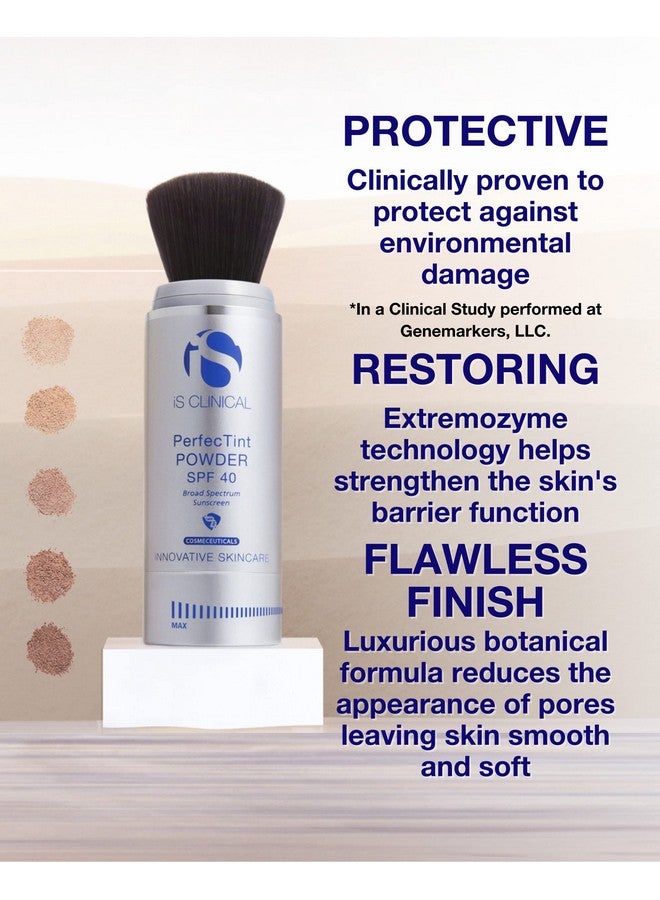 iS CLINICAL بودرة بيرفكتينت SPF 40؛ بودرة وجه؛ SPF ملون؛ بودرة وجه فضفاضة بعد تطبيق المكياج - Image 2