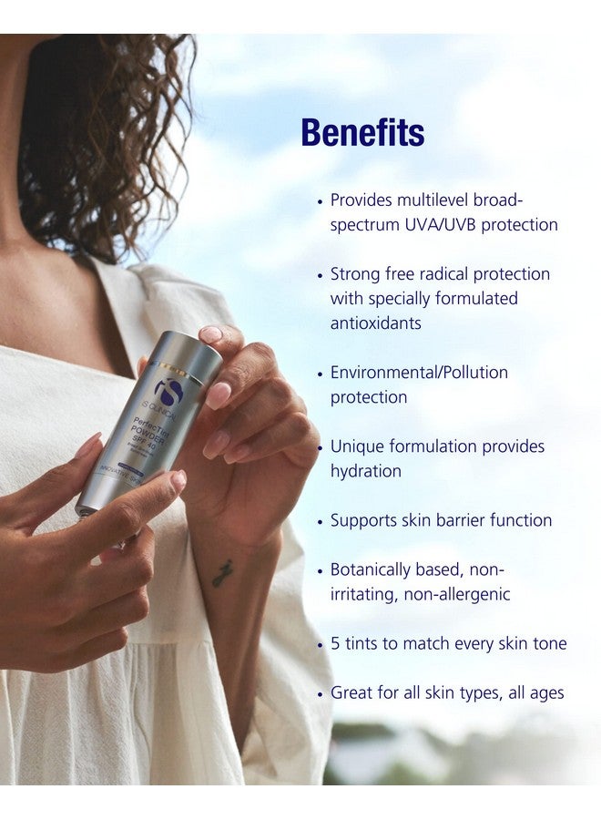 iS CLINICAL بودرة بيرفكتينت SPF 40؛ بودرة وجه؛ SPF ملون؛ بودرة وجه فضفاضة بعد تطبيق المكياج - Image 4