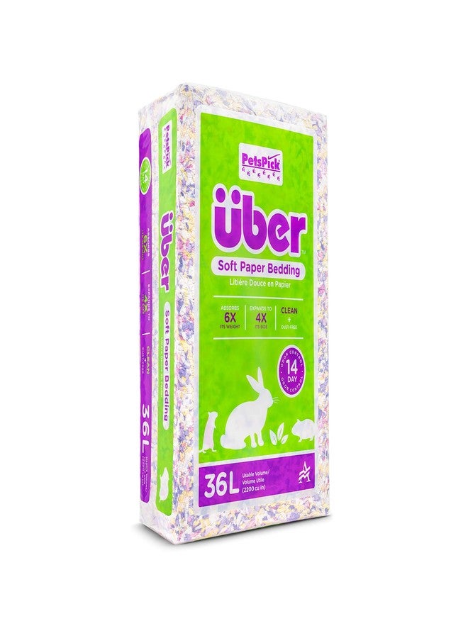 PETSPICK Uber Soft Paper Pet Bedding for Small Animals, Pastel Confetti, 36L - Image 1