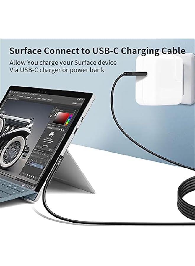 Nylon Braided Charging Cable for Microsoft Surface Pro 7/6/5/4/3Go3/2/1 Laptop 4/3/2/1 (Black, 6ft)  - Image 3