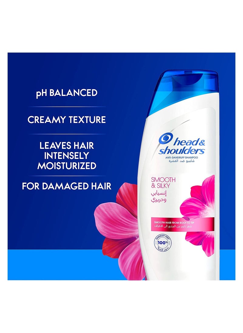 Head & Shoulders Smooth And Silky Anti-Dandruff Shampoo, 2 X 400 ML