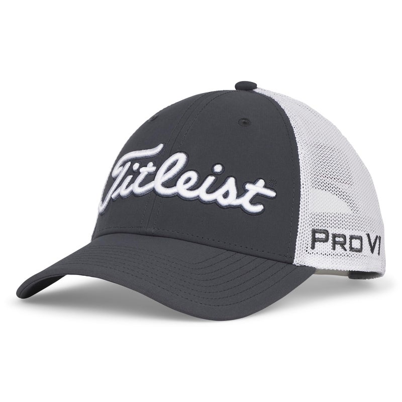 Titleist Tour Performance Mesh Golf Hat, Charcoal/White - Image 1