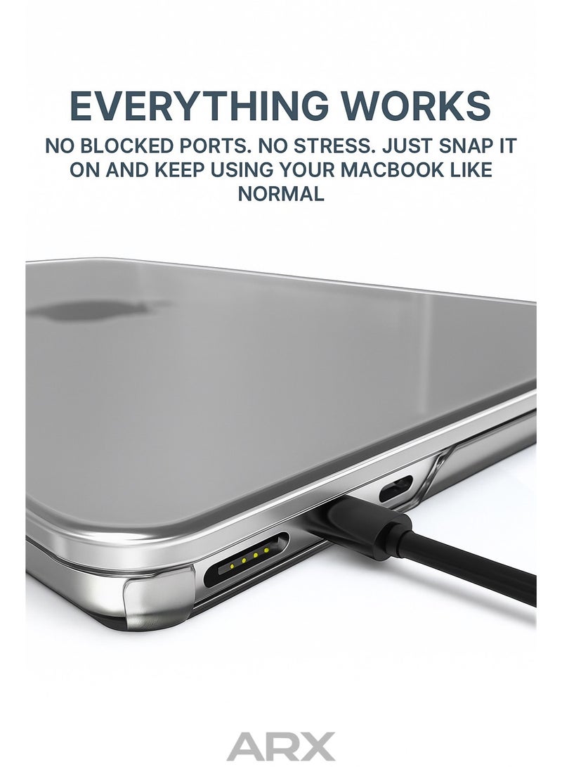 ARX MacBook Air 13 Inch Case (2022–2025) – Compatible with M2 A2681, M3 A3113, M4 A3240 – Laptop Protective Hard Shell Cover, Smooth Shiny, Crystal Clear - Image 5