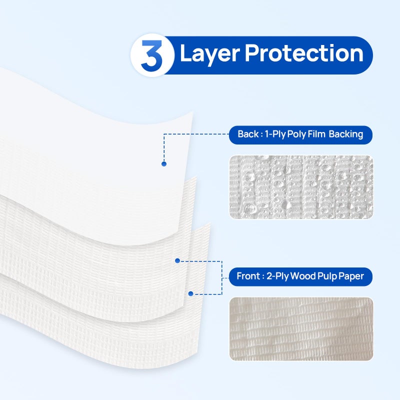 JMU 125 Pack Dental Bibs Disposable, White Dental Bibs 3-Ply Dentist Bibs 13" x 18'' Medical Tray Covers - Image 2