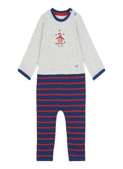 Original Penguin Baby 2 Piece Romper and Hat Set Blue