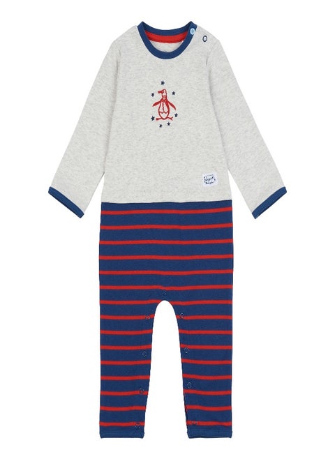 Original Penguin Baby 2 Piece Romper and Hat Set Blue