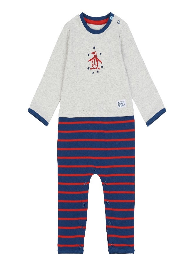 Penguin - Original Penguin Baby 2 Piece Romper and Hat Set Blue - Image 1