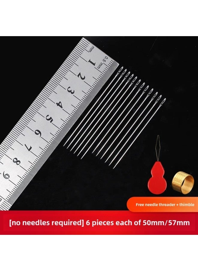 Household Eye Needle Sewing Needle Special Long Needle Thick Needle Big Nose Needle Large Hole Steel Needle For Old People Hand Sewing Needle-Color:12 Needles-free [2 Sizes]  - Image 1