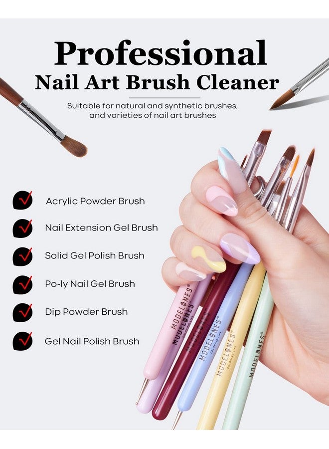 Modelones Nail Art Brush Cleaner & Restorer for Gel Polish/Nail Extension Gel/Nail Art Liner/Dip Powder/Acrylic Powder Manicure Brush DIY Salon at Home - 80ml/2.71 Fl.Oz - Image 3