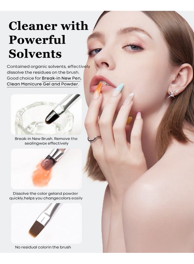 Modelones Nail Art Brush Cleaner & Restorer for Gel Polish/Nail Extension Gel/Nail Art Liner/Dip Powder/Acrylic Powder Manicure Brush DIY Salon at Home - 80ml/2.71 Fl.Oz - Image 4