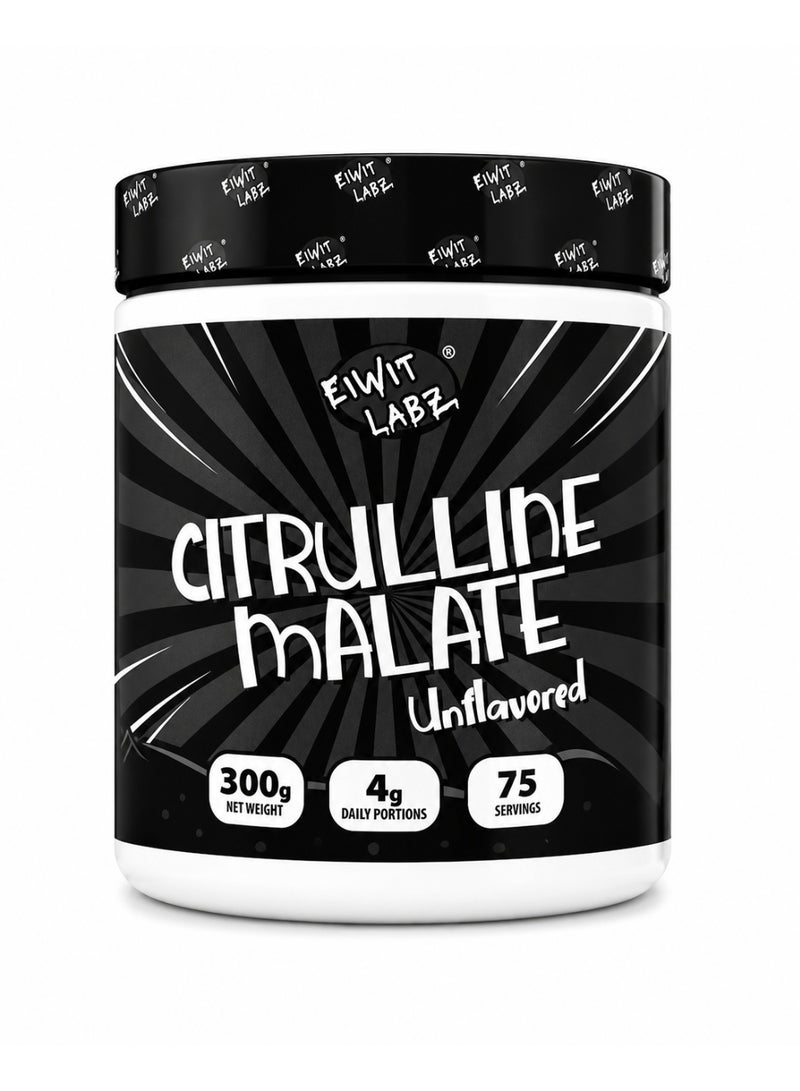 EIWIT LABZ Citrulline Malate Unflavored Powder 300g 75 Servings Pre Workout Supplement - Image 1