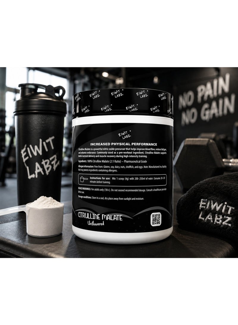 EIWIT LABZ Citrulline Malate Unflavored Powder 300g 75 Servings Pre Workout Supplement - Image 4