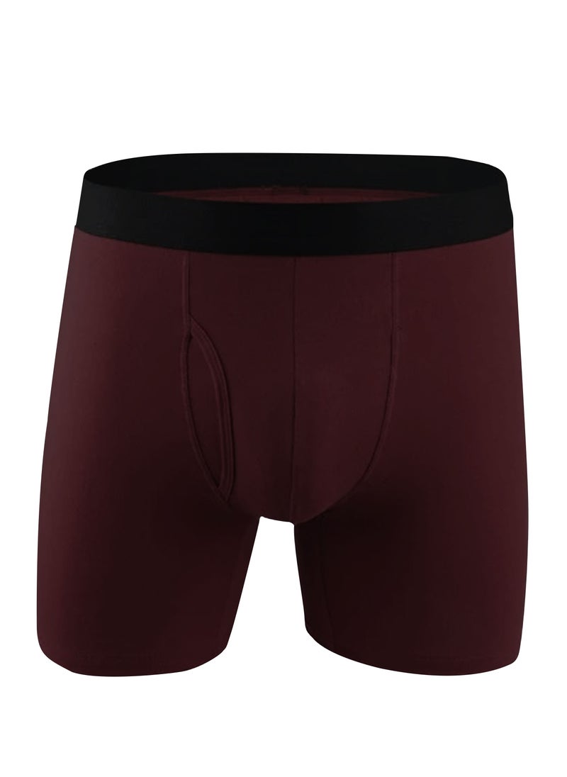 Selecta Now Mens Boxer Shorts Soft Cotton Underwear Breathable Trunks Wine Color Briefs Pouch Fly  - Image 2