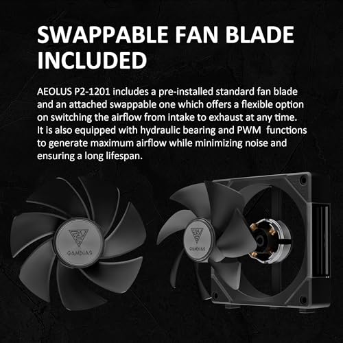 GAMDIAS 120mm ARGB PWM Case Fan, 2 Blades in 1 Fan Pack (Standard & Reverse Blades), Sync with RGB Motherboards, Easy Installation & Cable Management w/Cabless Daisy Chain Design - Image 5
