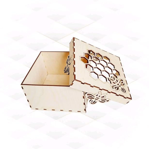 MeeCraft Honeycomb Style Decorative Storage Box for Honey 165x165x101 cm Beige - Image 2