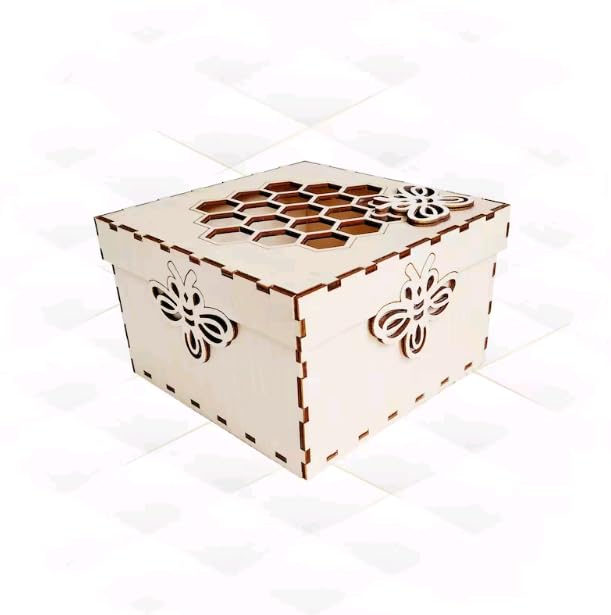 MeeCraft Honeycomb Style Decorative Storage Box for Honey 165x165x101 cm Beige - Image 3