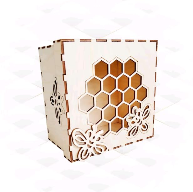 MeeCraft Honeycomb Style Decorative Storage Box for Honey 165x165x101 cm Beige - Image 4