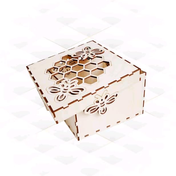 MeeCraft Honeycomb Style Decorative Storage Box for Honey 165x165x101 cm Beige - Image 5