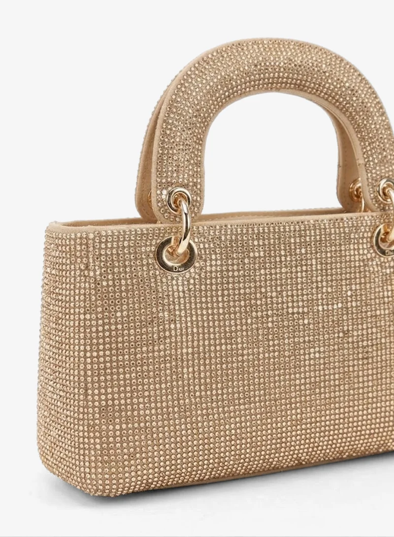 Viny Viny Women's Crystal Rhinestone Top Handle Bag – Fully Embellished Mini Evening Handbag