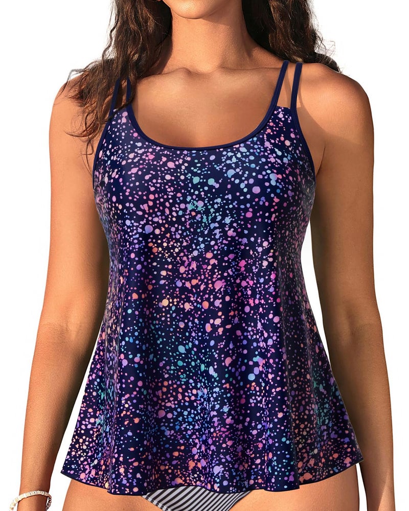 Talisea Womens Flowy Tankini Tops Only - Modest Bathing Suit Loose Fit Swimsuit Swim Tops No Bottom 2025 (Available in Plus) - Image 1