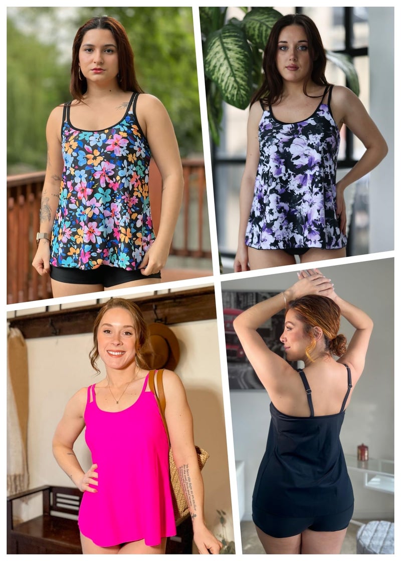 Talisea Womens Flowy Tankini Tops Only - Modest Bathing Suit Loose Fit Swimsuit Swim Tops No Bottom 2025 (Available in Plus) - Image 4