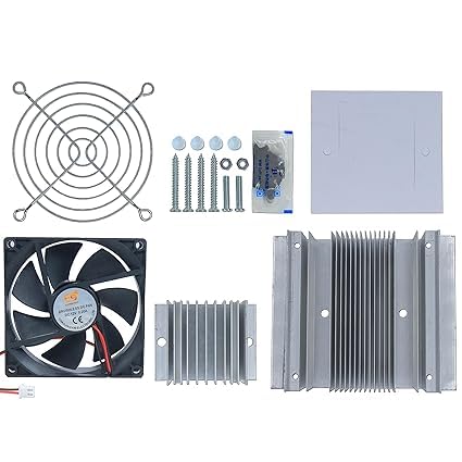 Electronicspices Electronic Spices Thermoelectric Peltier Refrigeration DC 12V Cooling Fan, Heatsink, Screws, Grill Cooling System DIY Kit (Without Peltier) - Image 1