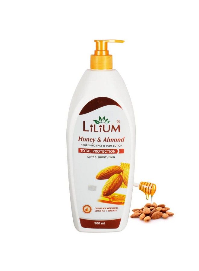 LILIUM Honey & Almond Nourishing Face & Body Lotion 900Ml ; Total Protection Soft & Smooth Skin ; Enriched With Wheat Germ Oil ; Spf 20 Pa++ Sunscreen - Image 1