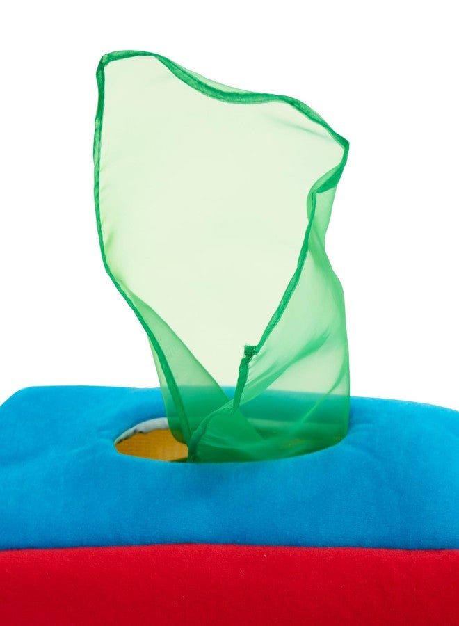 Excellerations Plush Pull & Play 12 inches L x 5-1/2 inches W x 3-1/2 inches H Tissue Box 12 Square Scarves for Children, Kids Educational Baby Toy, 9 Months and Up - Image 5