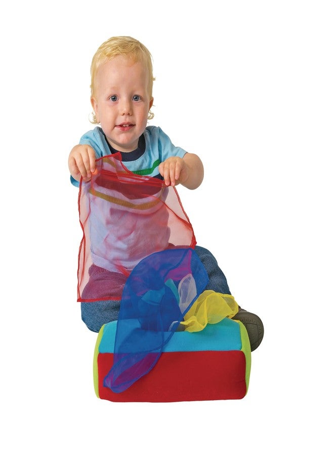 Excellerations Plush Pull & Play 12 inches L x 5-1/2 inches W x 3-1/2 inches H Tissue Box 12 Square Scarves for Children, Kids Educational Baby Toy, 9 Months and Up - Image 4
