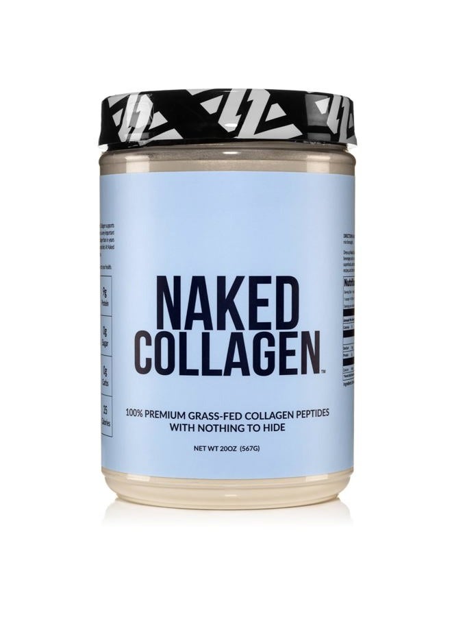 Nakd Naked Collagen Peptides Protein Powder, 60 Servings, Pasture-Raised, Unflavored Grass-Fed Hydrolyzed Collagen Supplement, Paleo Friendly, Non-GMO, Keto, Gluten Free, 20oz - Image 1