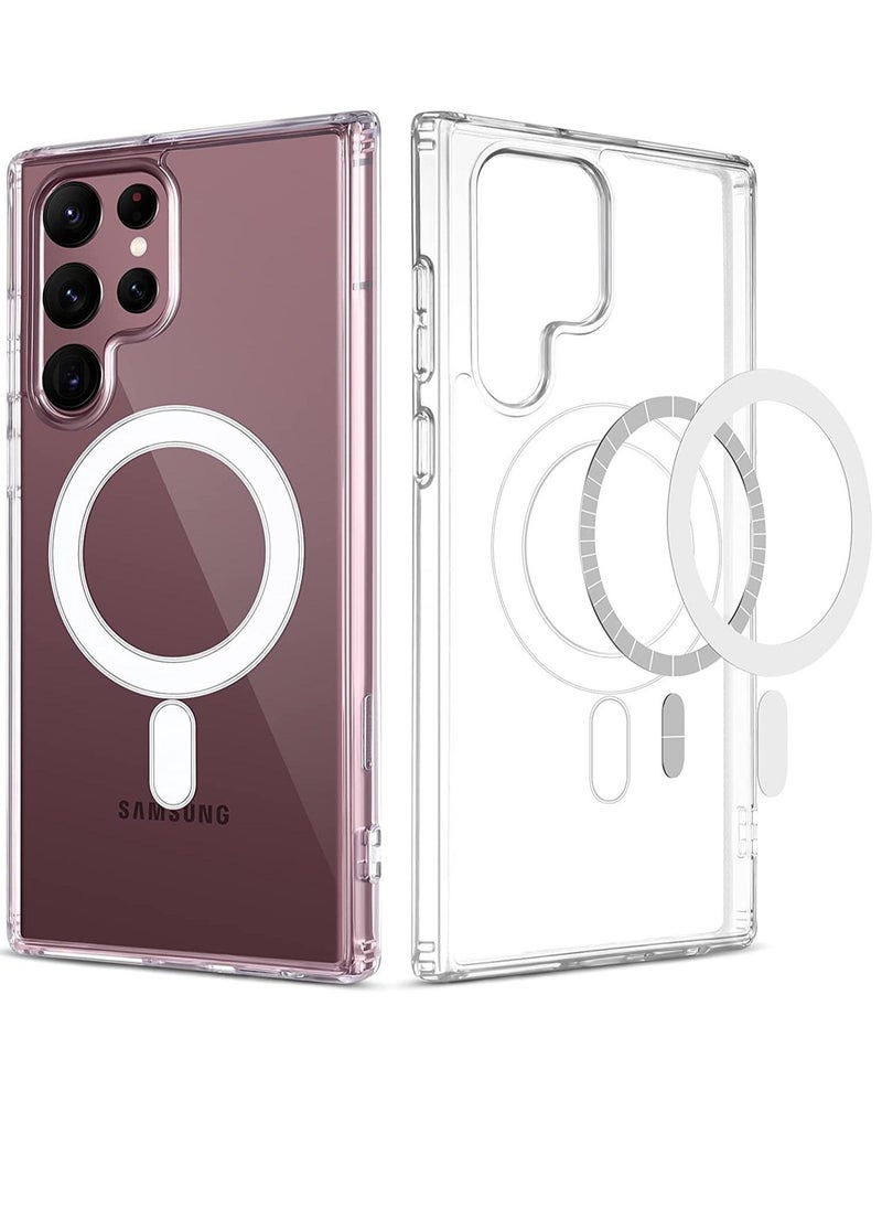 Raxoom Clear Case for Samsung Galaxy S22 Ultra, Compatible with Mag-Safe Charging, Ultra Slim & Full Protective Shockproof Case Cover (Galaxy S22 Ultra, Clear)  - Image 1