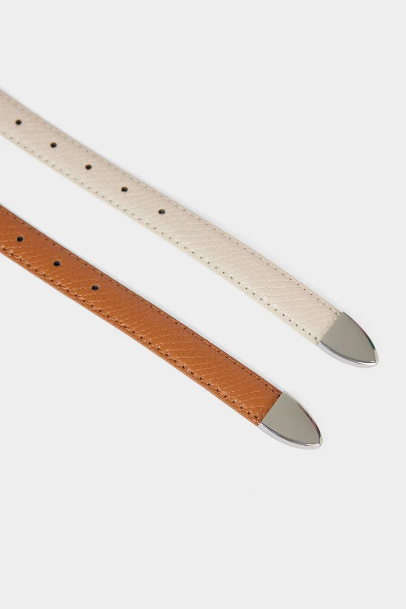 Defacto  Woman 2 piece Oval Buckle Faux Leather Belt for Women | Best Price UAE