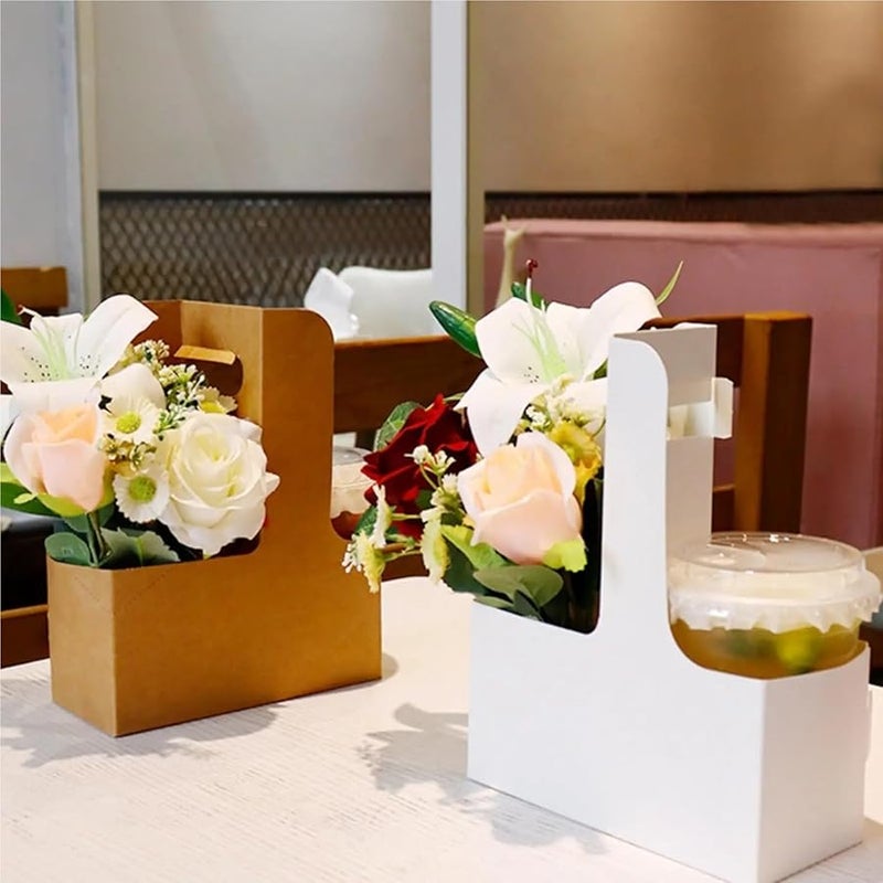 Kraft Paper Flower Bouquet Holder Gift Bag With Handle Color 02 Pack of 1 - Image 4